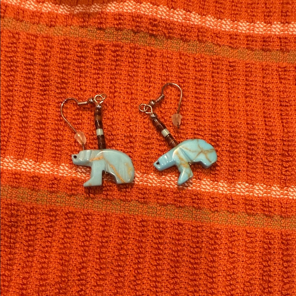 Blue Bear Earrings